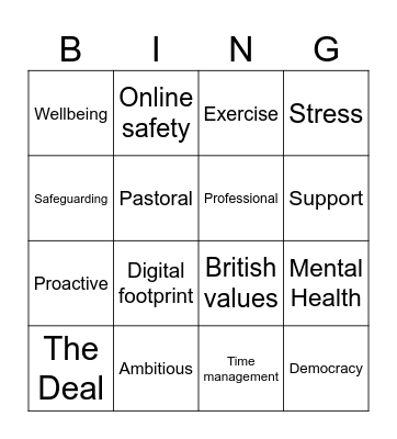 Revision Bingo Card