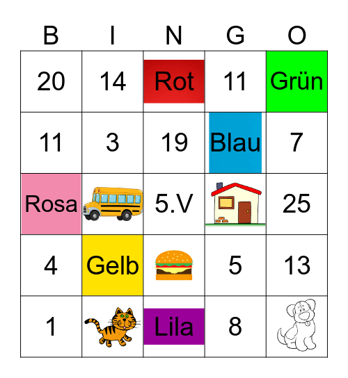 Bingo mit 5.V Bingo Card