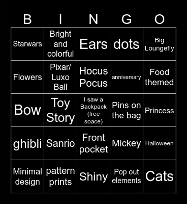 Loungefly Bingo Card