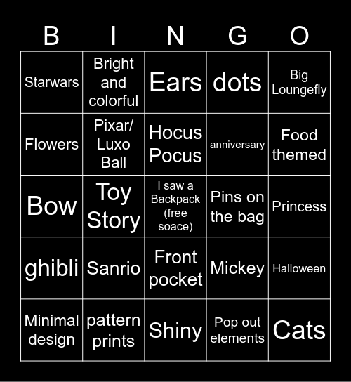 Loungefly Bingo Card