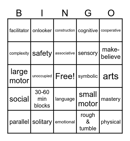 PLAY Bingo Card