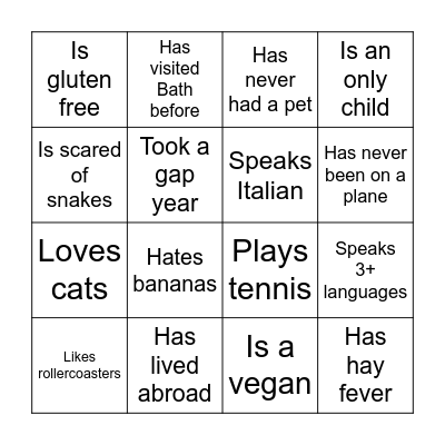 FW Mixer Bingo Card