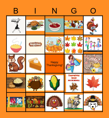 Thanksgiving Bingo Card