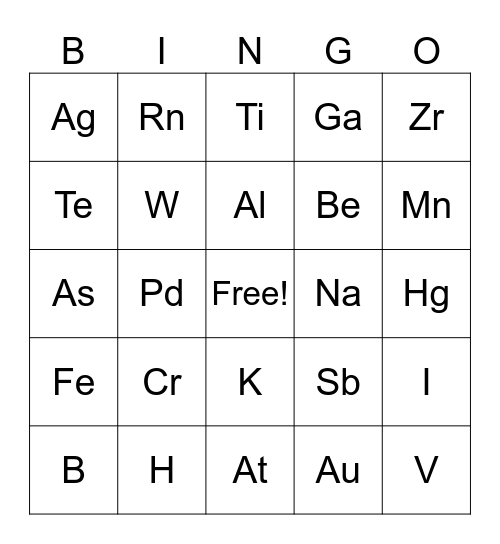 SYMBOCARD Bingo Card