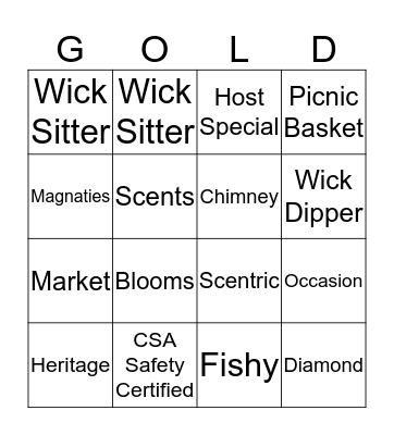 Gold Canyon Bingo Card
