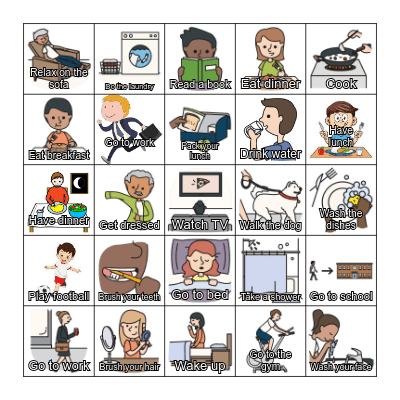 Bingo - Daily routine Bingo Card