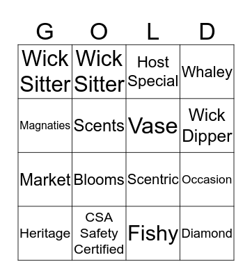 Gold Canyon Bingo Card