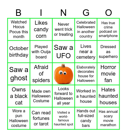 Halloween Team Building Bingo Card