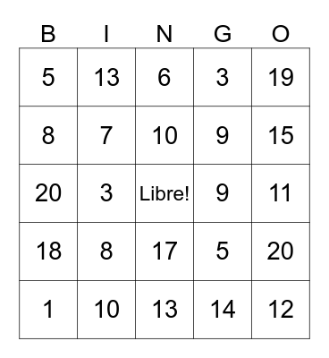 Loteria Bingo Card