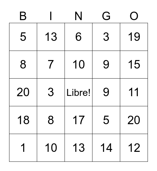 Loteria Bingo Card