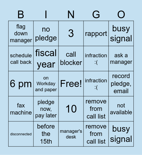 Billiken Engagement Center Bingo Card