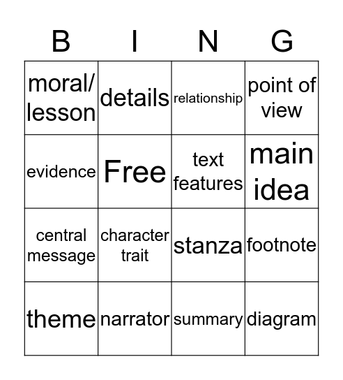 Reading is Fun Bingo Card