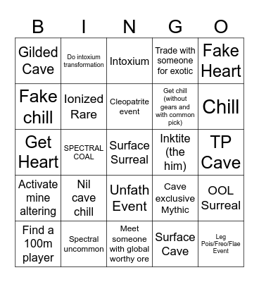 Rex Reincarnated Bingo Card