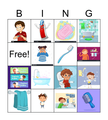 Hygiene Habits Bingo Card