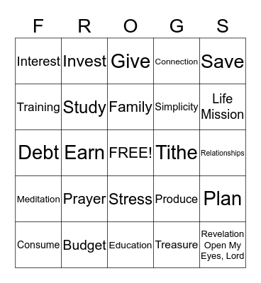 PRIORITY BINGO: Our Finances Reflect Our Priorities Bingo Card