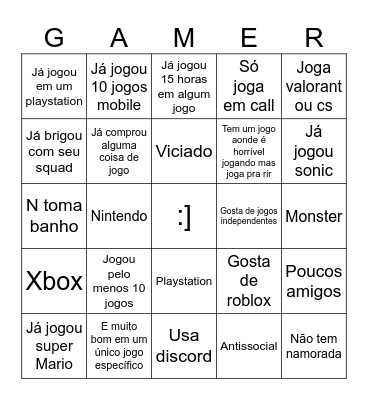 Bingo de gamer Bingo Card