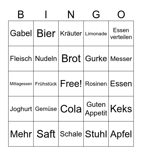 Essen Bingo Card