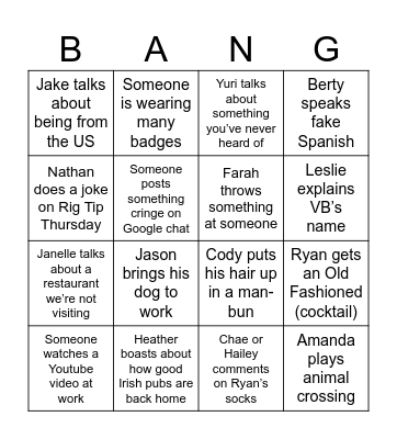 Semon Bingo Card
