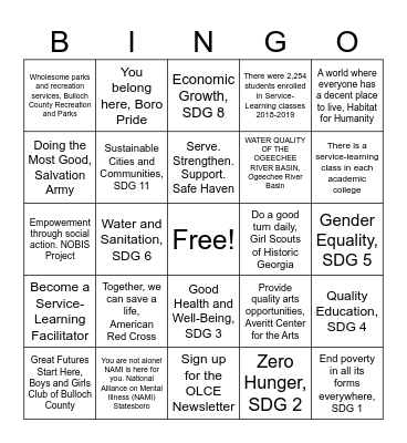 SiC BINGO Card