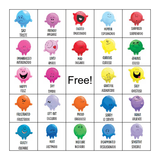 Feelings Bingo Card