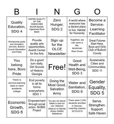 SiC Bingo Card
