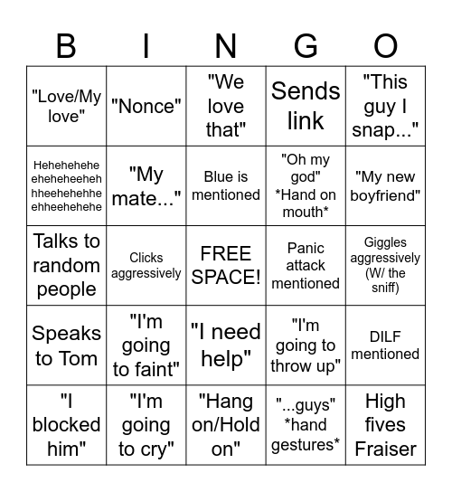 Official Freya Bingo Card