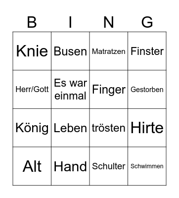 Körper, Geschichte.. Bingo Card