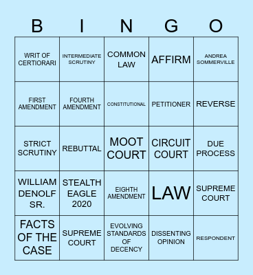 AMCA Bingo Card