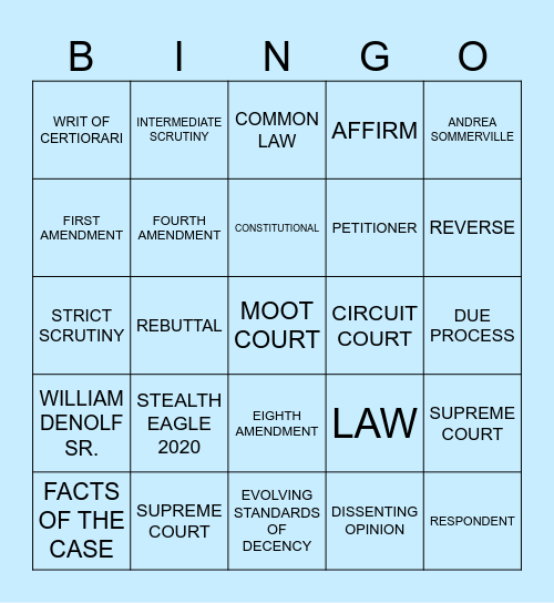 AMCA Bingo Card