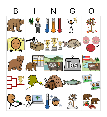 Fat Bear Week Bingo Card