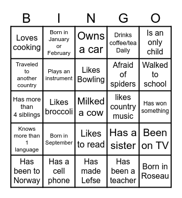 FIND SOMEONE WHO... Bingo Card