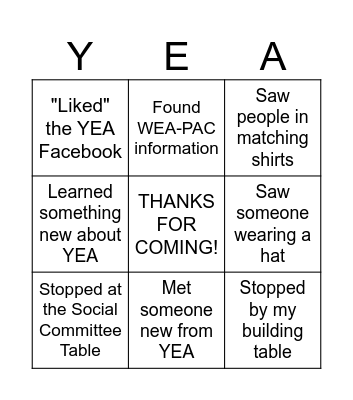 YEA BBQ BINGO! Bingo Card