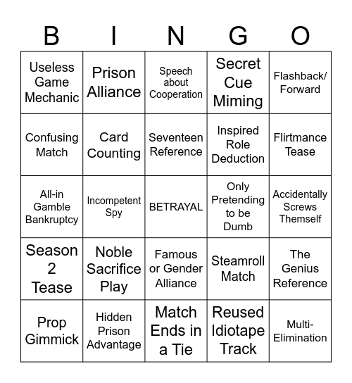 THE DEVIL’S BINGO Card
