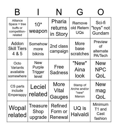 NGS Headline 9/26/23 Bingo Card