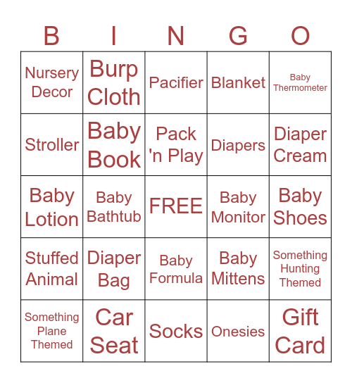 BABY BINGO Card