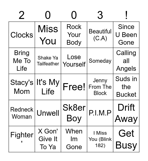 welcome the Music of Bingo Card