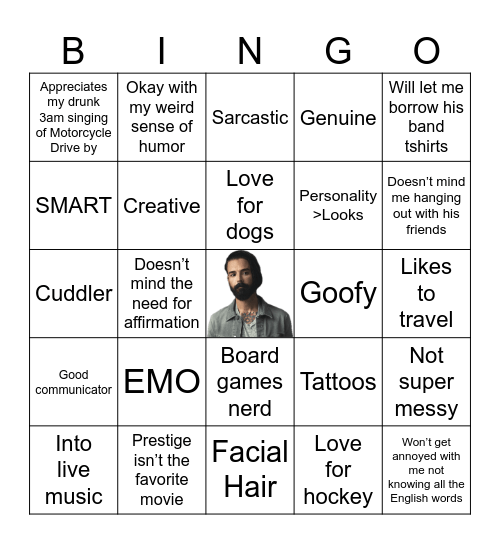 Are you Ellie’s type Bingo Card