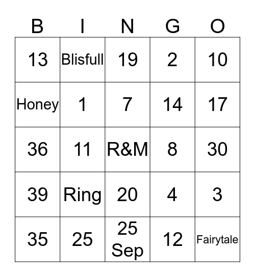 Wedding Bells Bingo Card