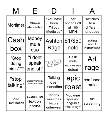 Trilogy Media Bingo Card