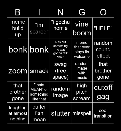 sentient bingo Card