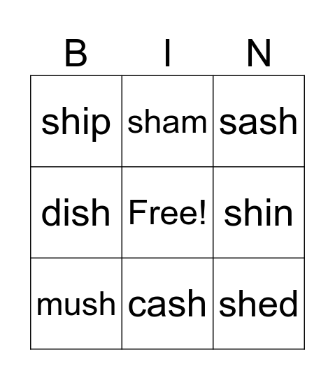 sh Bingo Card