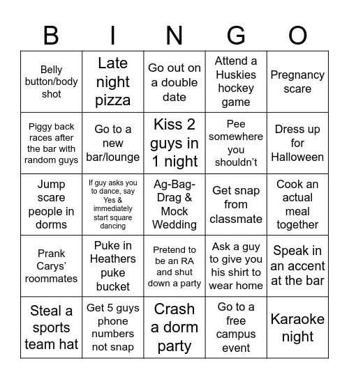 USask  Bingo Card