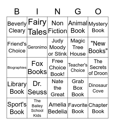 Book Bingo Card