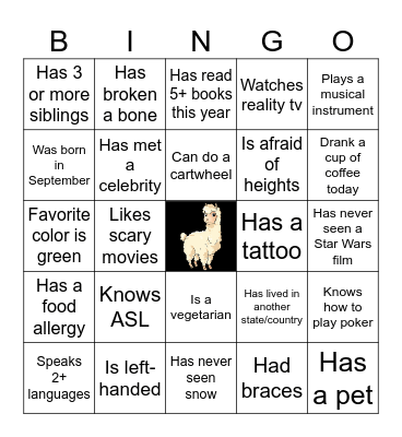 MEDLIFE BINGO Card