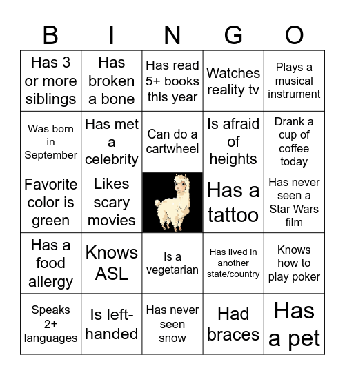 MEDLIFE BINGO Card