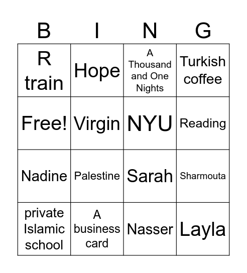A Woman Is No Man Bingo Card