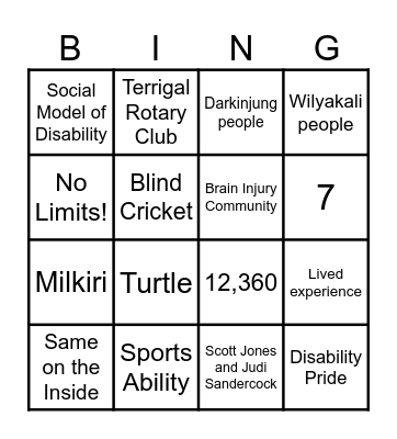 CBE Bingo Card