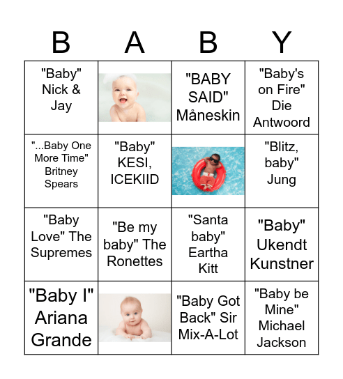 Baby Bingo! Bingo Card