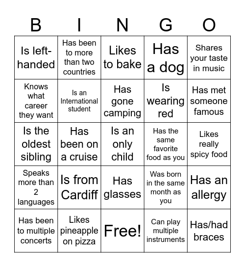 Icebreaker Bingo: Find Someone Who Bingo Card