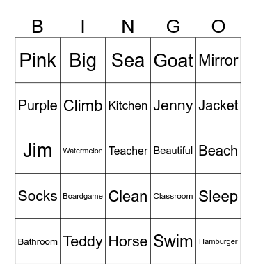 Start Smart Bingo Card